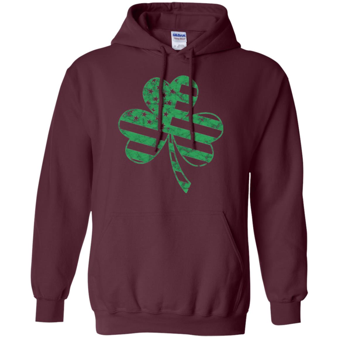 Irish American Flag Shamrock St. Patrick's Day T-shirt Maroon