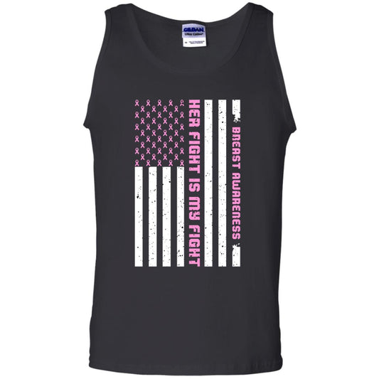 Breast Awareness His Fight Is My Fight Pink Ribbon Stars Flag Of Usa Shirt Black