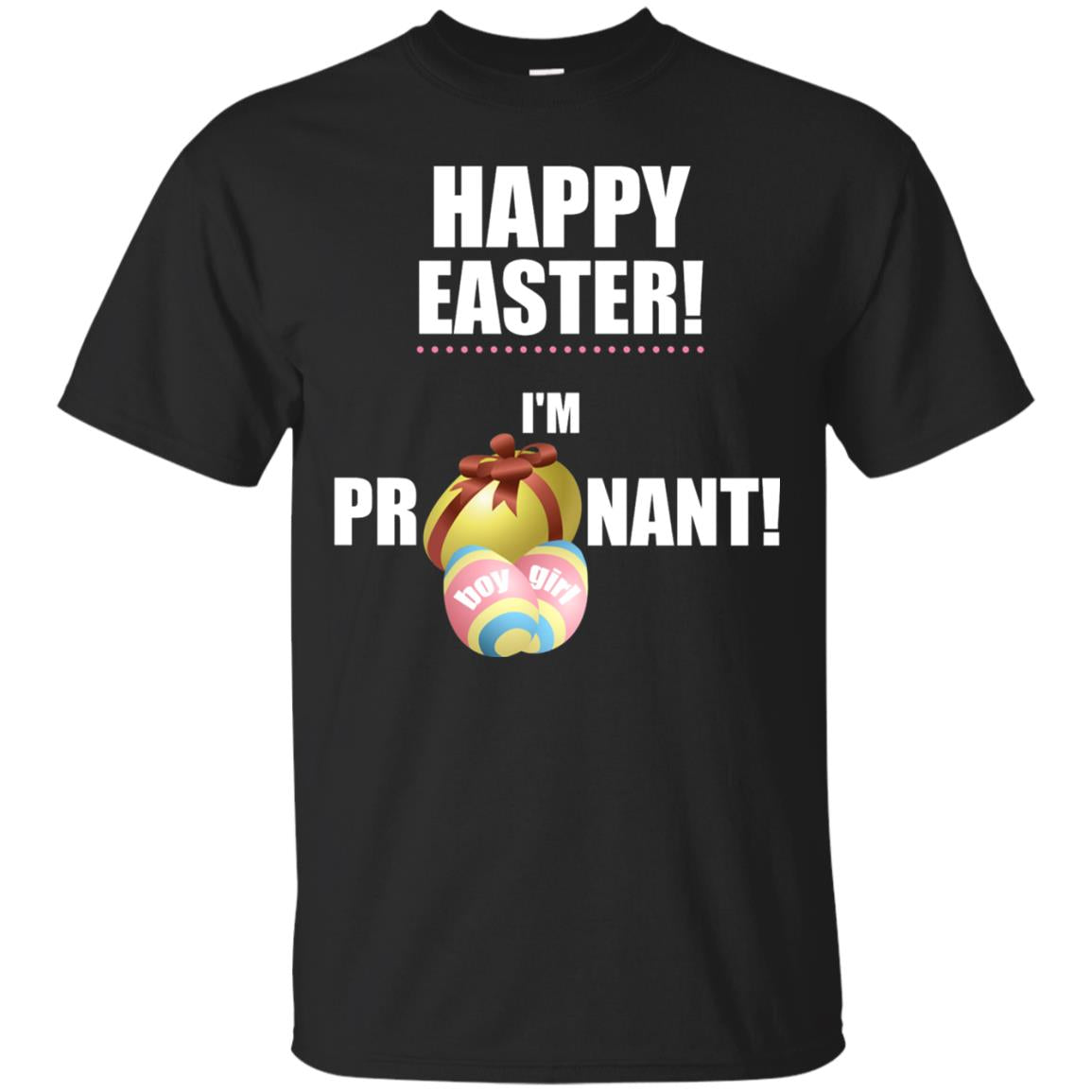 Happy Easter I Am Pregnant Pregnancy Announcement Shirt Black