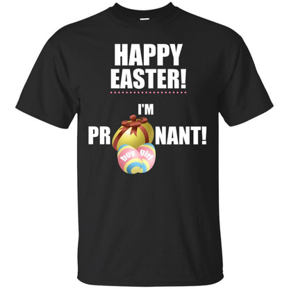 Happy Easter I Am Pregnant Pregnancy Announcement Shirt Black
