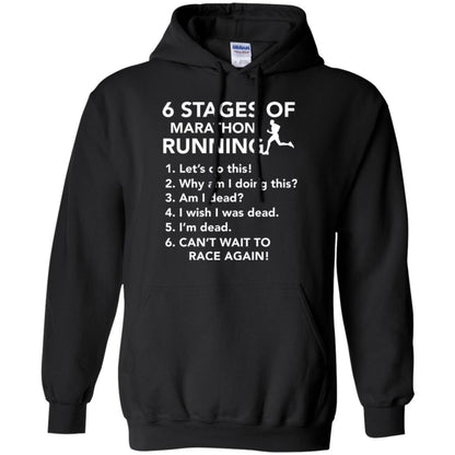Runner T-shirt 6 Stages Of Marathon Running Black