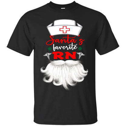 Santa's Favorite Rn Nursing Idea Shirt Black