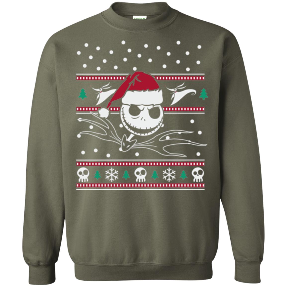 Disney Nightmare Before Christmas Holiday Christmas T-shirt Military Green