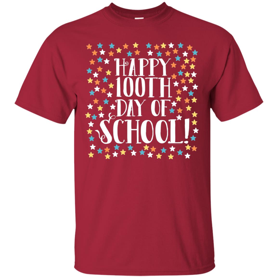 Teacher T-shirt Happy 100th Day Of School 100 Stars