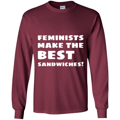 Feminists Make The Best Sandwiches Conversation T-shirt Maroon