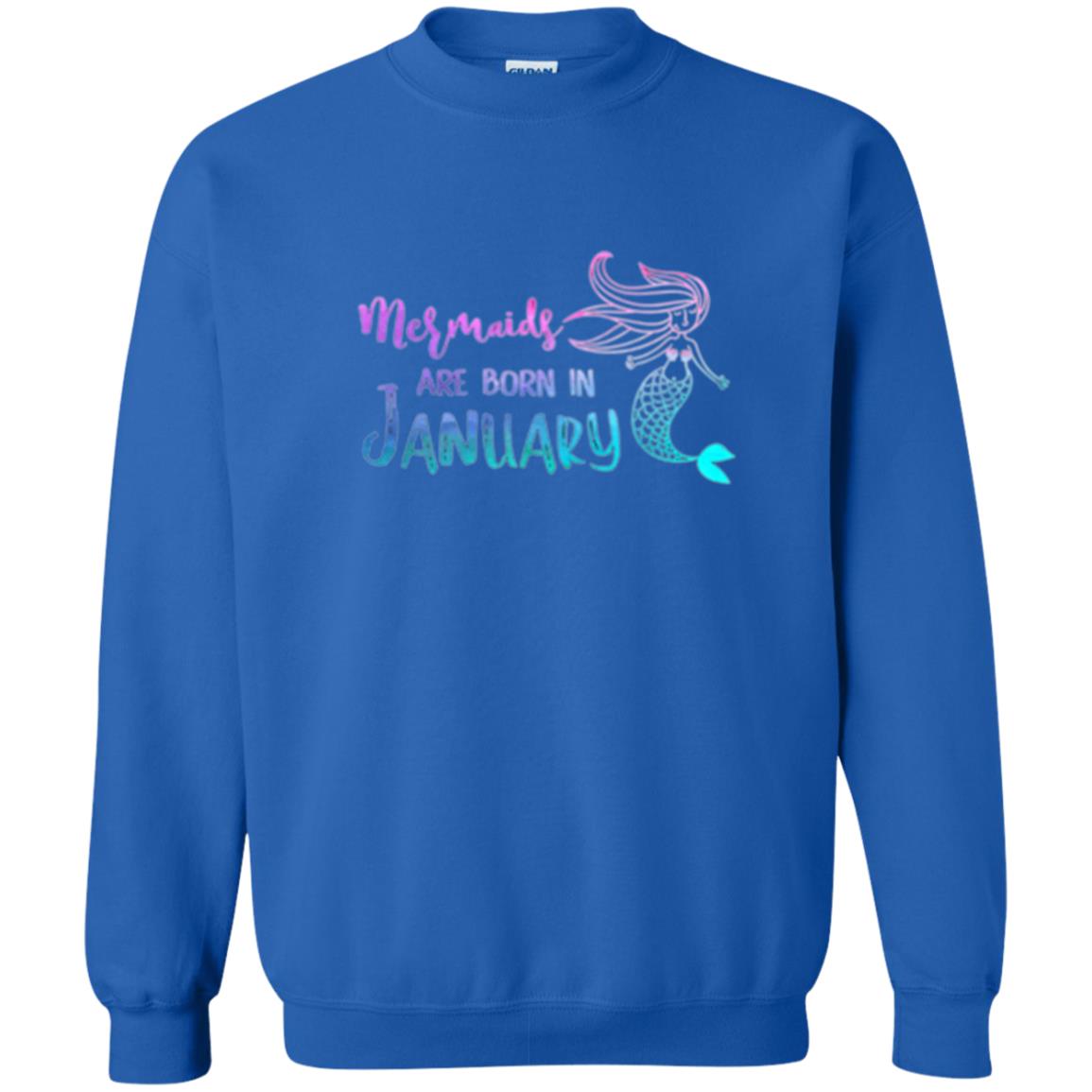 Mermaids Are Born In January Birthday T-shirt Royal