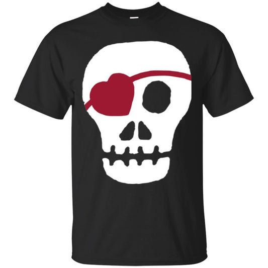 Skull Heart Valentines Day T-shirt Black