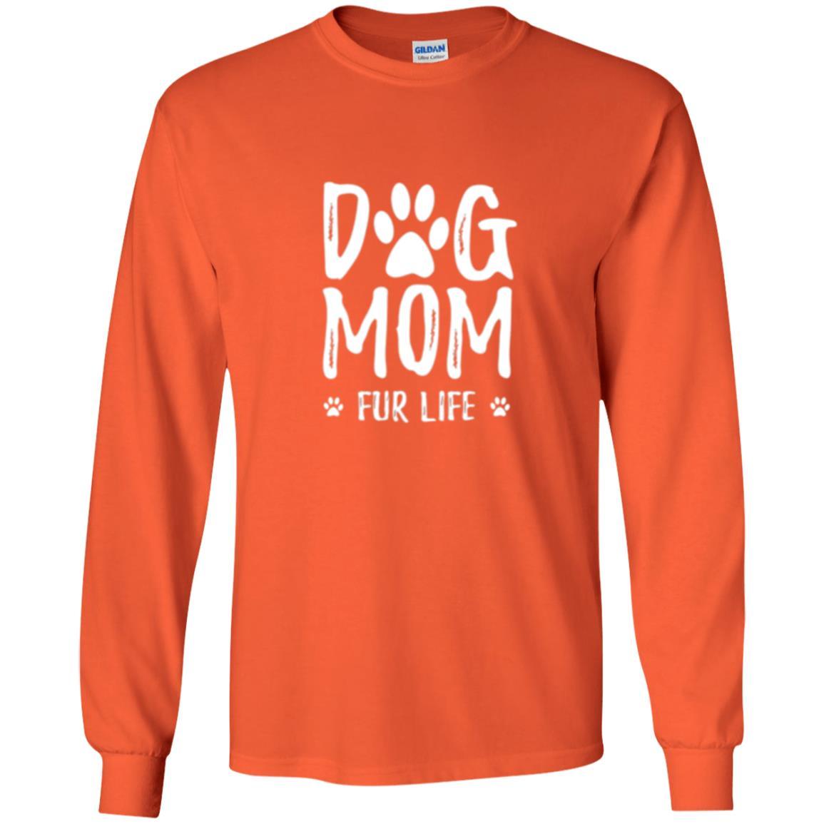 Dog Lover T-shirt Dog Mom Fur Life T-shirt Orange