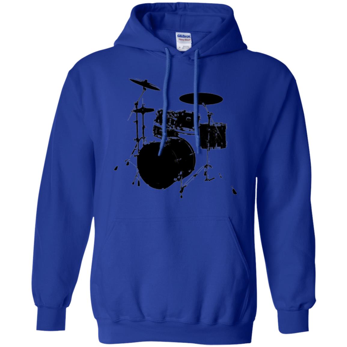 Drum Lovers T-shirt Drum Kit Stencil Print Royal