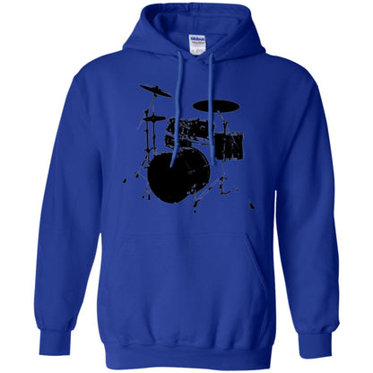 Drum Lovers T-shirt Drum Kit Stencil Print Royal