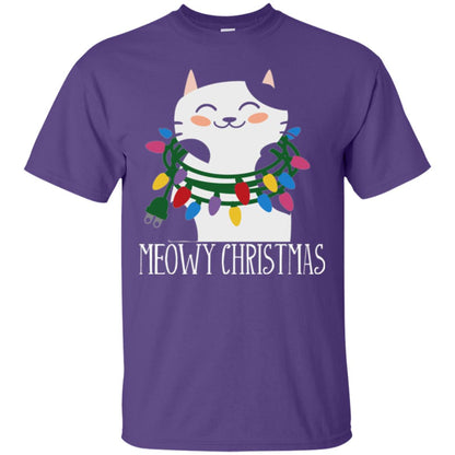 Meowy Christmas Holiday T-shirt Purple