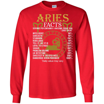 Aries Facts Zodiac Sign T-shirt Red