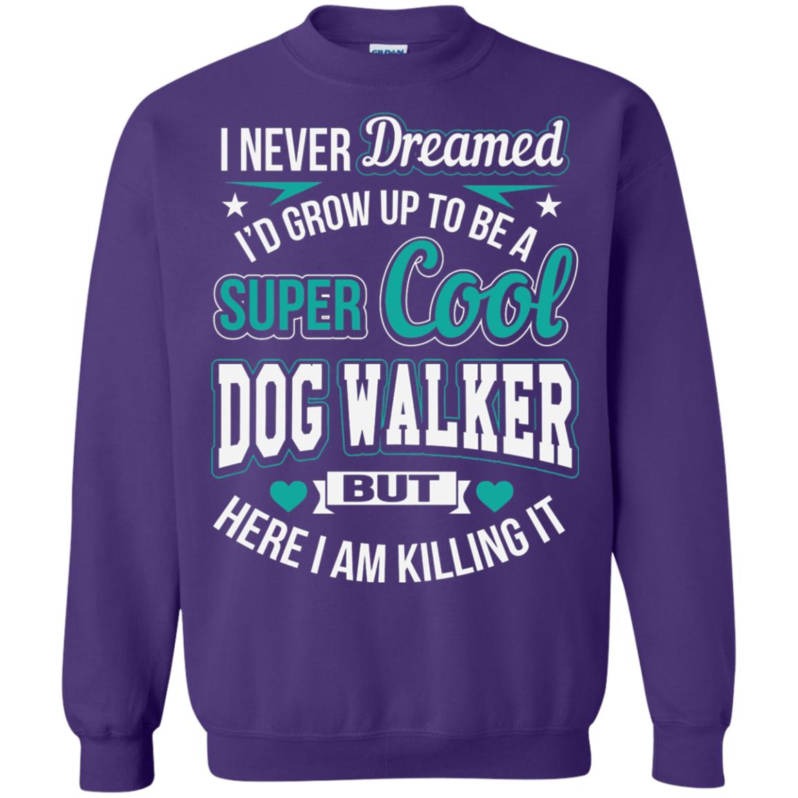 Funny Dog Walker T-shirt Super Cool Dog Walker Purple