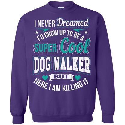 Funny Dog Walker T-shirt Super Cool Dog Walker Purple
