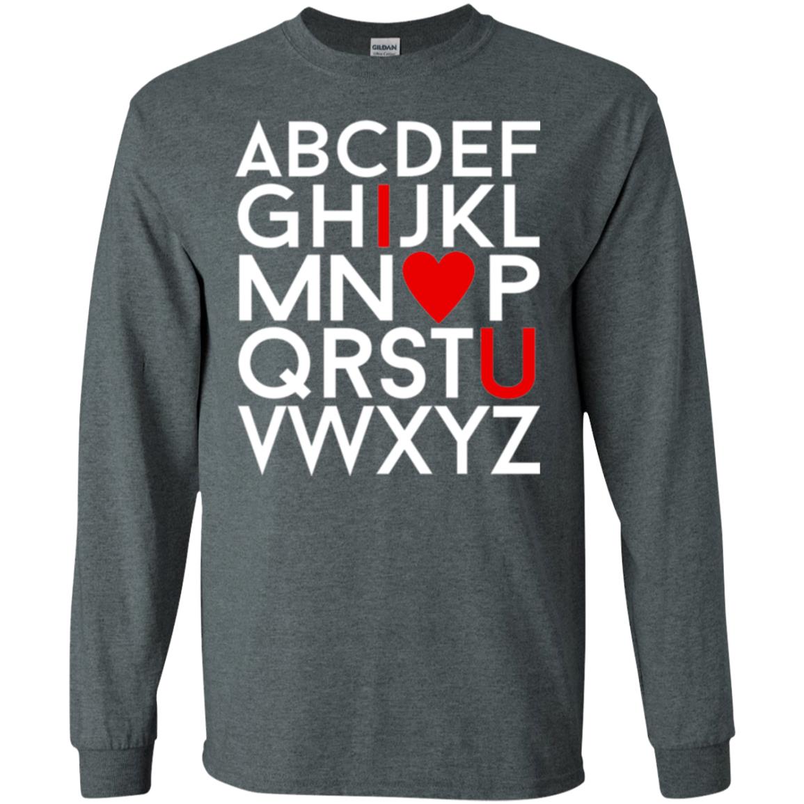 Happy Valentine_s Day Shirt, Alphabel I Love You Dark Heather