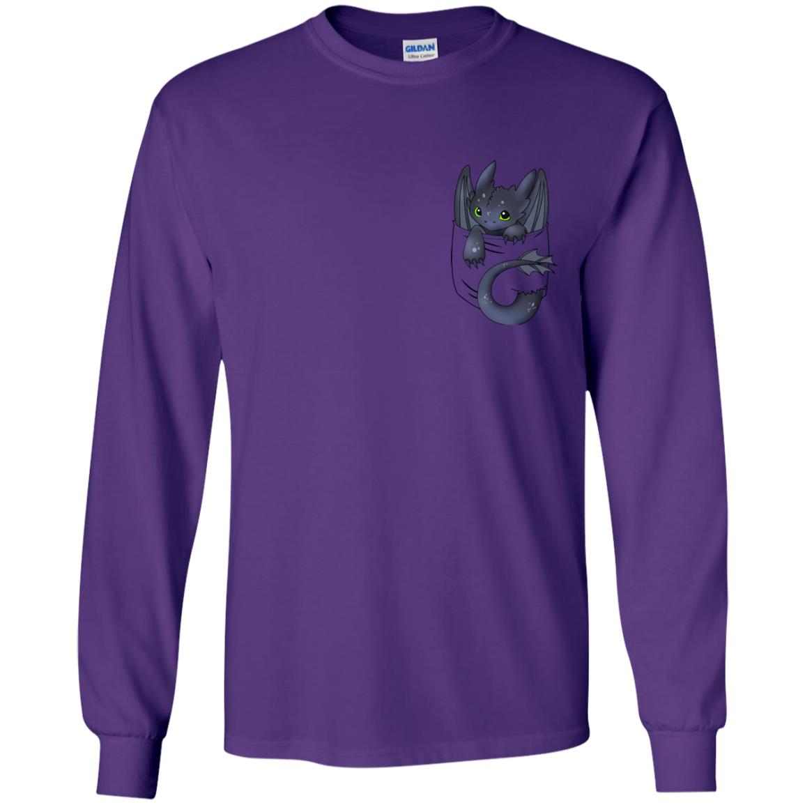 Dragon In Pocket Shirt Purple