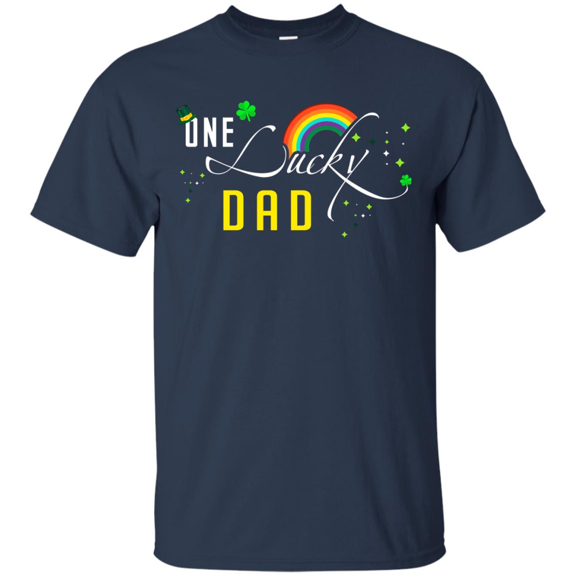 One Lucky Dad St. Patrick_s Day T-shirt Navy
