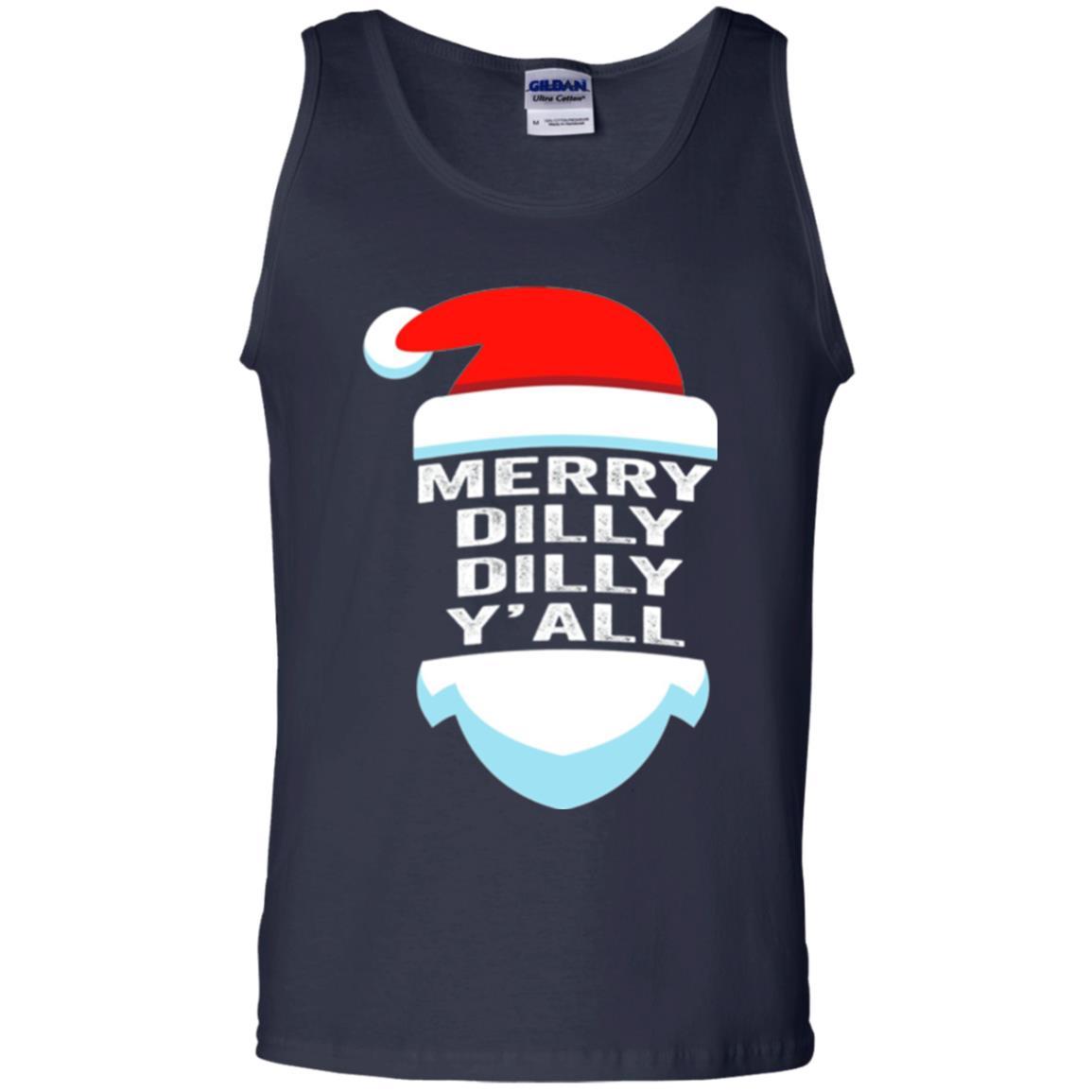 Christmas T-shirt Dilly Dilly Yall Santa Hat Christmas T-shirt Navy