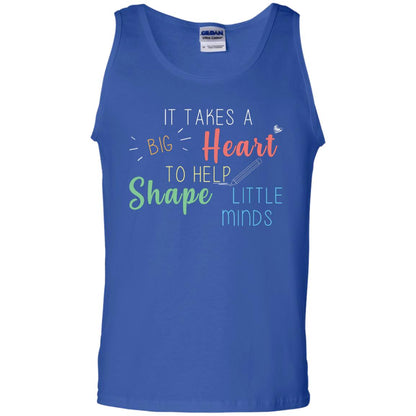 It Takes A Big Heart To Help Shape Little Minds Teacher Back To School Shirt Royal