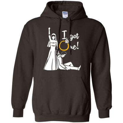 Just Married T-shirt I Got One - Funny Gift For Bride Dark Chocolate