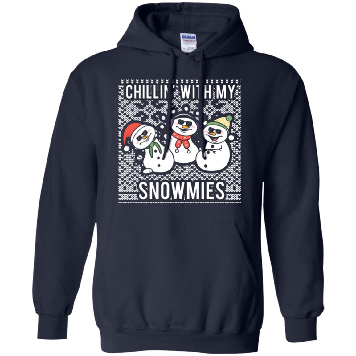 Christmas T-shirt Chillin' With My Snowmies Navy