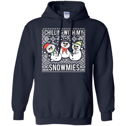 Christmas T-shirt Chillin' With My Snowmies Navy