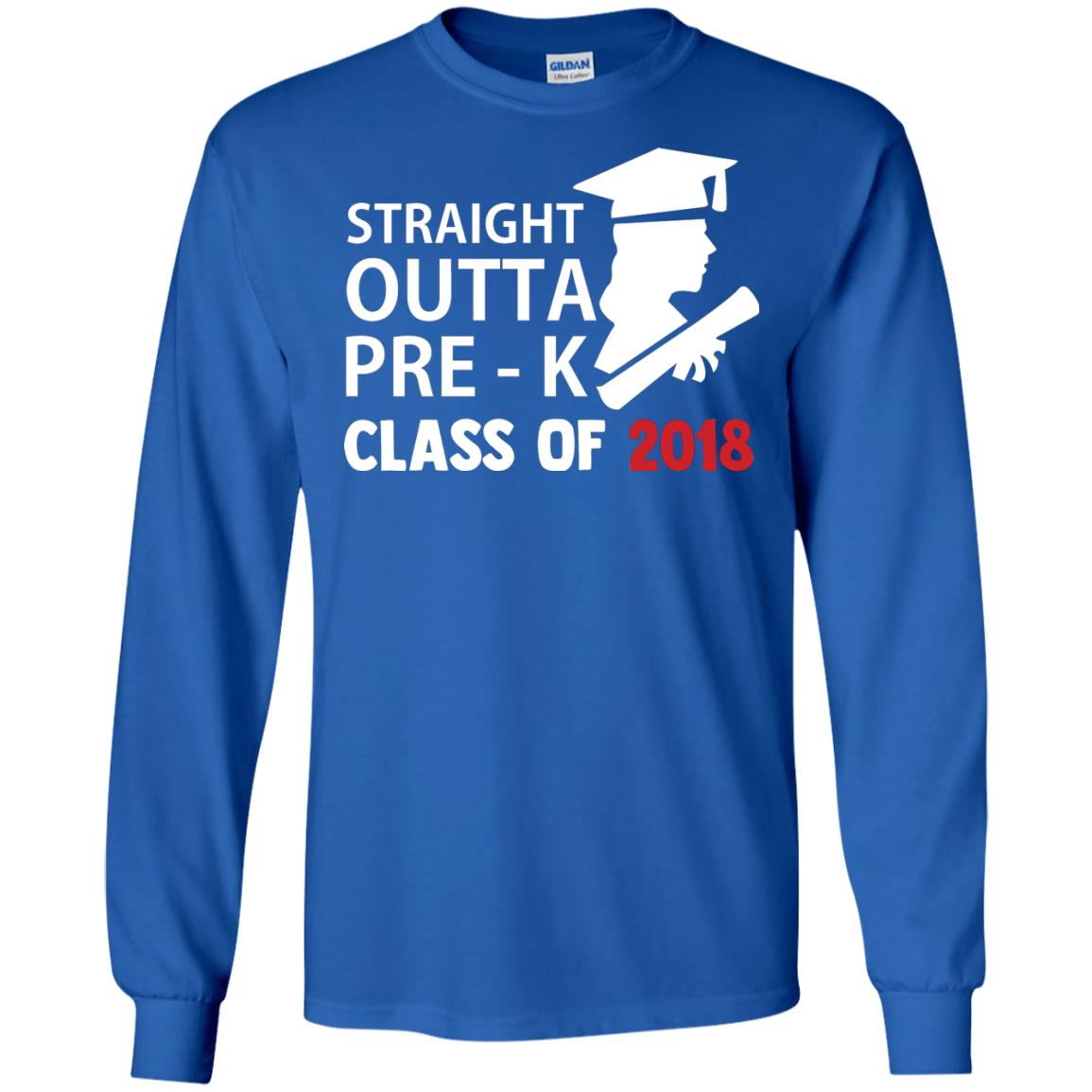 Straight Outta Pre-k Class Of 2018 Preschool Graduation Shirt Royal