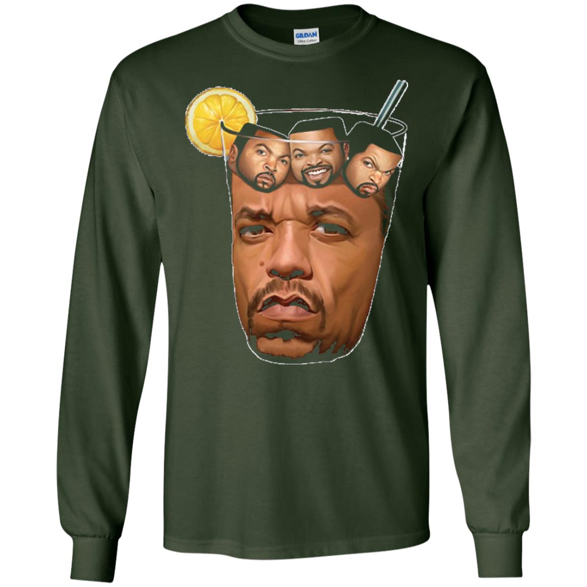 Ice T With Ice Cubes Funny T-shirt Forest Green