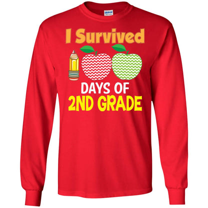 Kindergarten T-shirt I Survived 100 Days Of 2nd Red