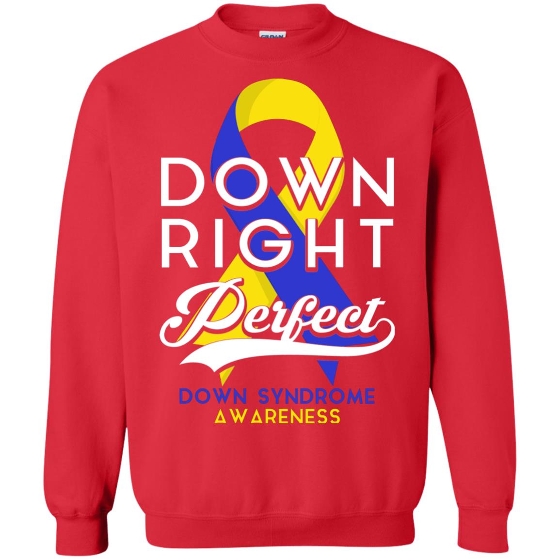 Down Right Perfect Down Syndrome Awareness T-shirt Red
