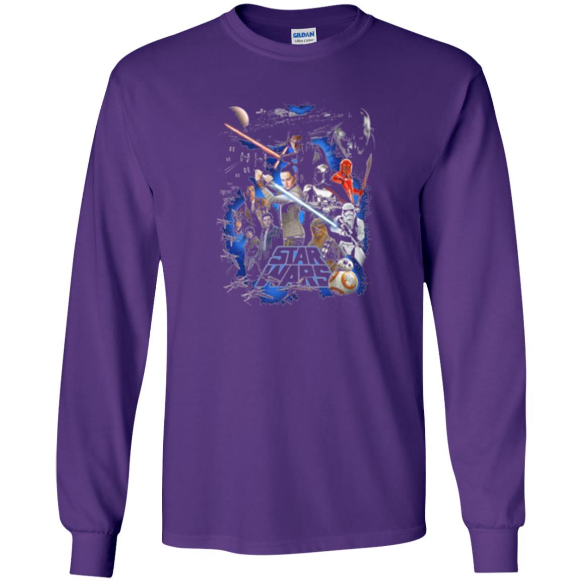 Film T-shirt Star Wars Last Jedi Classic Epic Film Poster Graphic Purple
