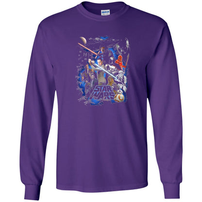 Film T-shirt Star Wars Last Jedi Classic Epic Film Poster Graphic Purple