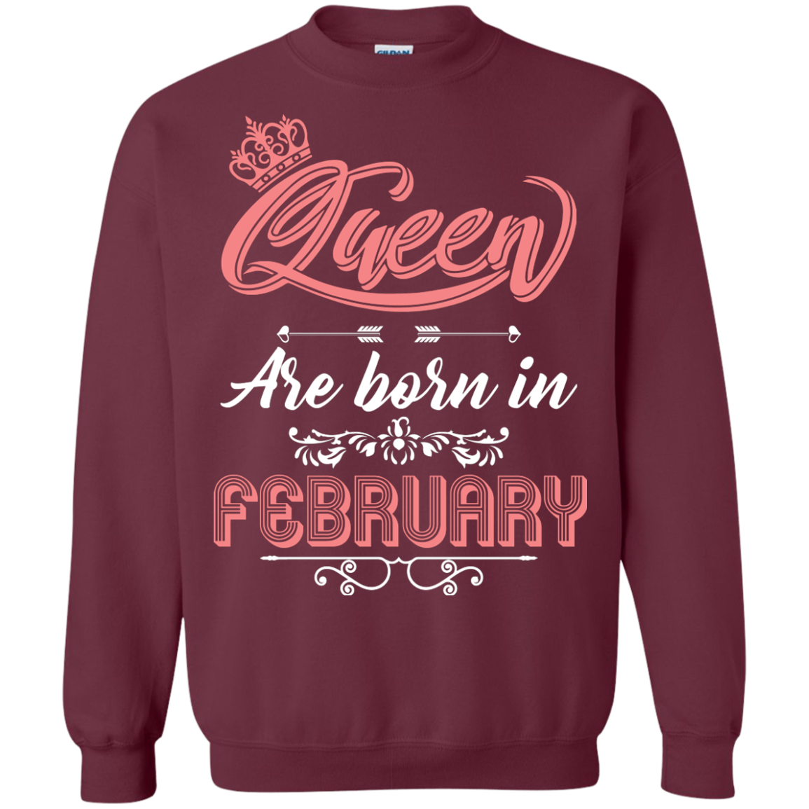 Brithday T-Shirt Queen Are Born In February Maroon