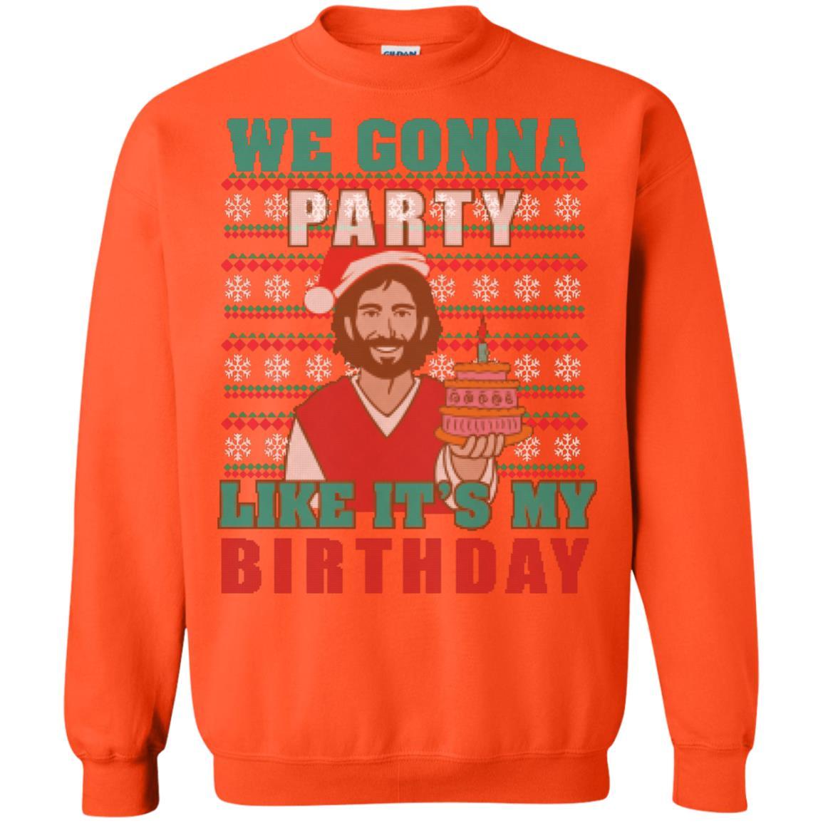 Brithday T-shirt We Gonna Party Like It's My Birthday Orange