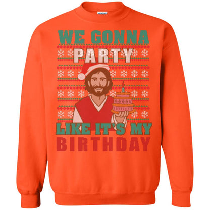 Brithday T-shirt We Gonna Party Like It's My Birthday Orange