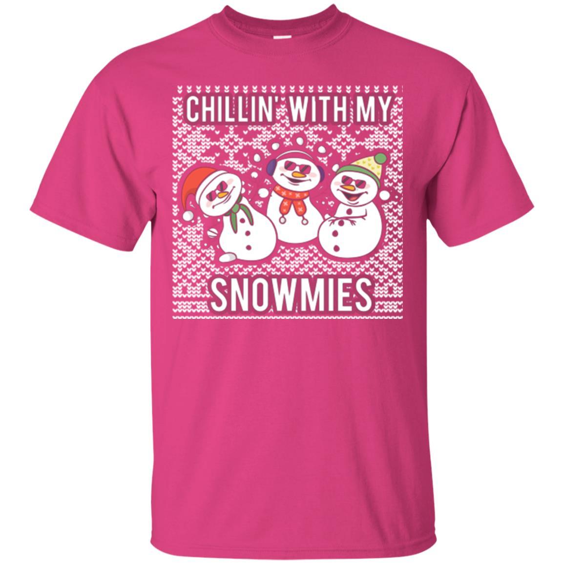 Christmas T-shirt Chillin' With My Snowmies Heliconia