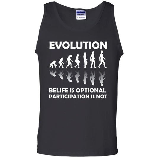 Evolution Belife Is Optional Participation Is Not Shirt Black