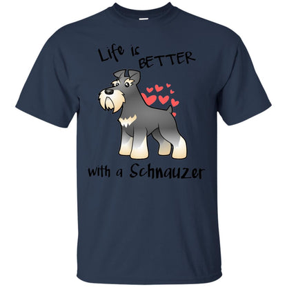 Life Is Better With A Schnauzer Dog Shirt Navy