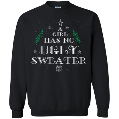 Christmas T-shirt A Girl Has No Ugly Sweater Black