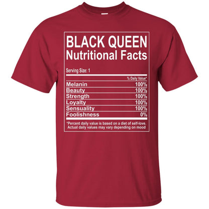 Black Queen Nutritional Facts T-shirt Self Love Cardinal