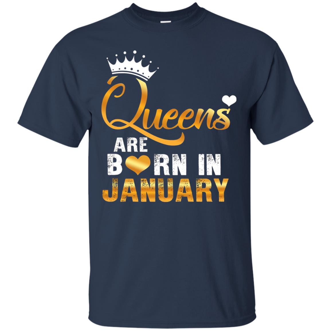 Birthday T-shirt Queens Are Born Iin January Navy