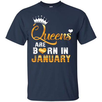 Birthday T-shirt Queens Are Born Iin January Navy