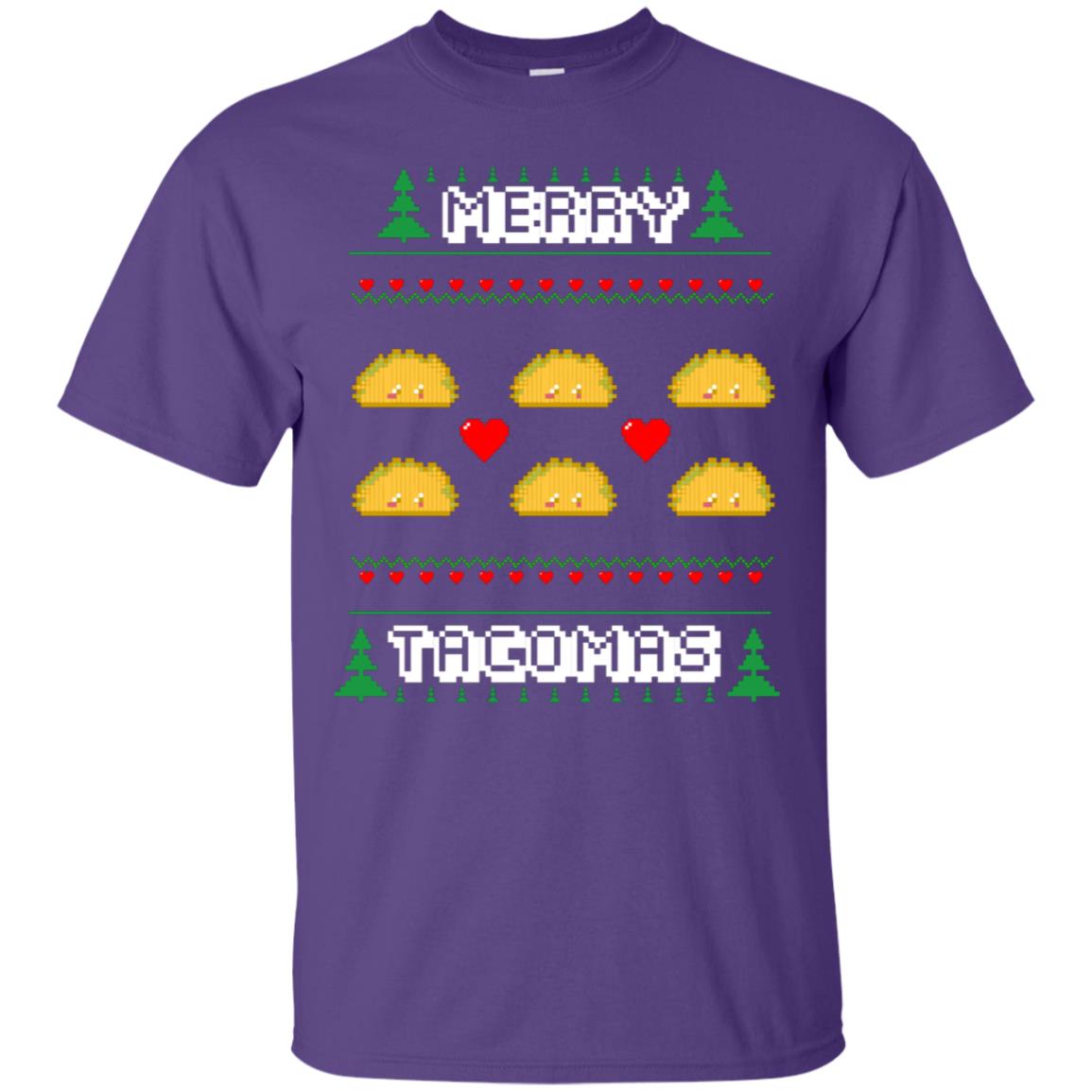 Merry Tacomas X-mas Gift Shirt For Taco Lovers Purple