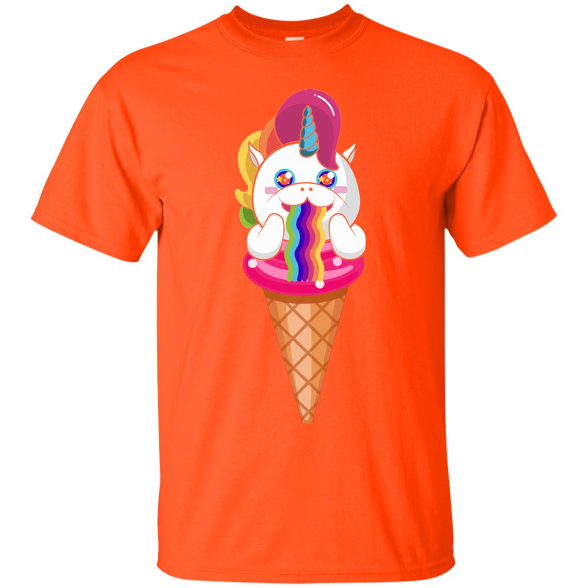Unicorn Ice Cream Shirt Orange