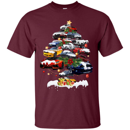 Cars Christmas Tree X-mas Gift Shirt For Mens Or Womens Maroon