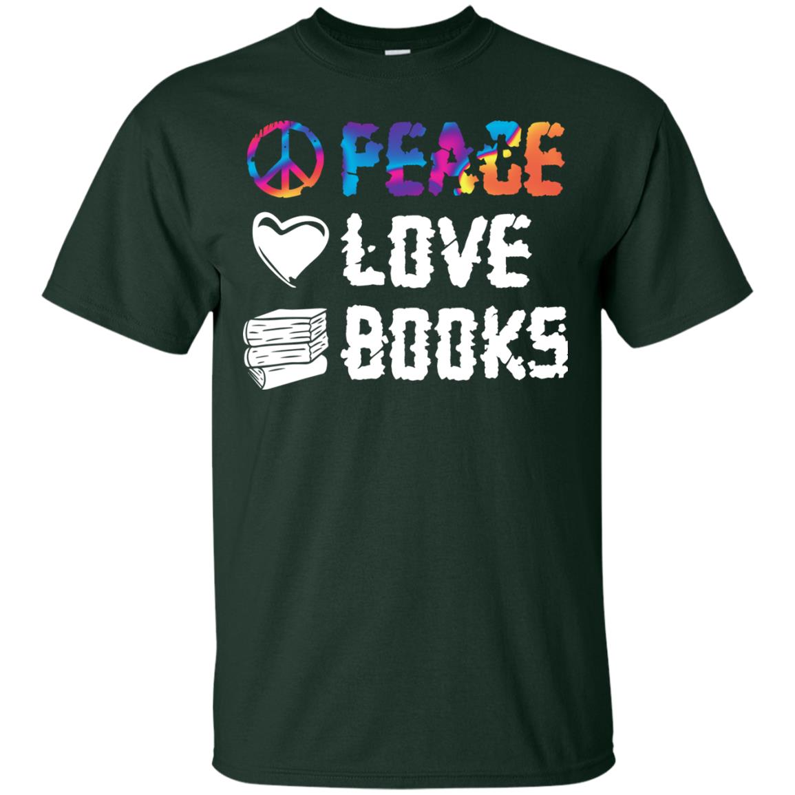 Peace Love Books Best Reading Shirt For Book Lover Forest