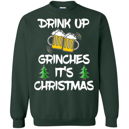 Beer Lovers T-shirt Drink Up Grinches It_s Christmas Forest Green