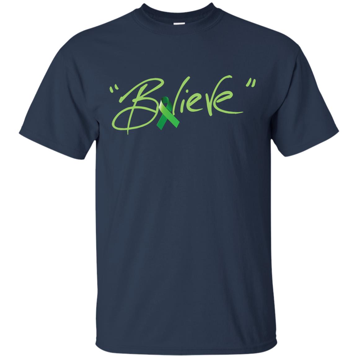 Kidney Cancer Awareness Shirt Kelly Green Ribbon Believe Navy