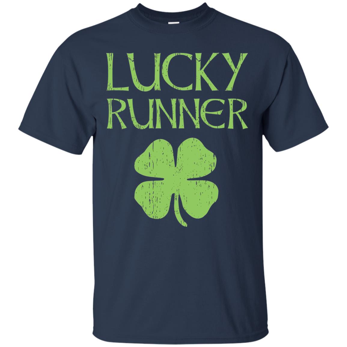 Irish Running Lucky Runners St. Patrick_s Day T-shirt Navy
