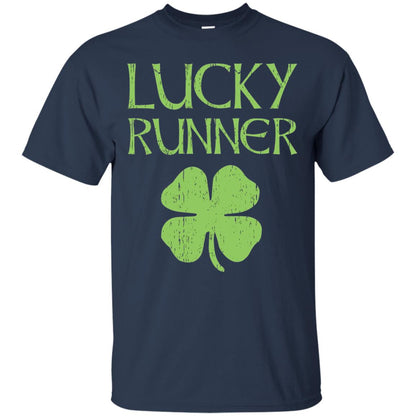 Irish Running Lucky Runners St. Patrick_s Day T-shirt Navy